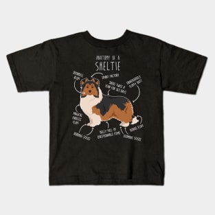 Sheltie Shetland Sheepdog Anatomy Kids T-Shirt